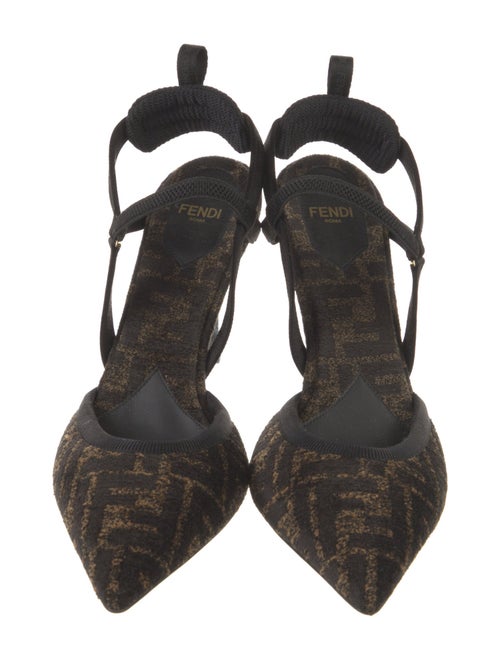 Fendi Zucca FF Logo Terry Cloth Slingback Pumps