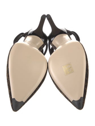 Fendi Zucca FF Logo Terry Cloth Slingback Pumps