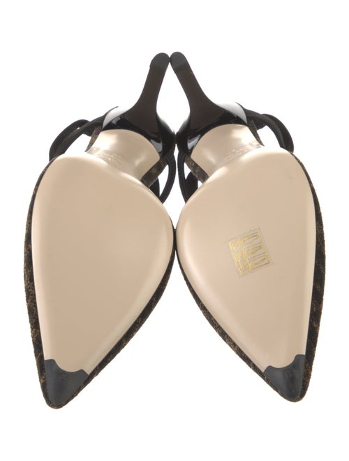 Fendi Zucca FF Logo Terry Cloth Slingback Pumps