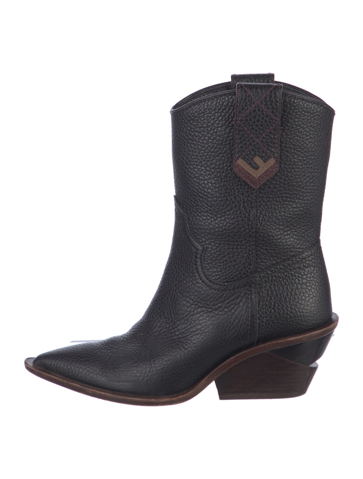 Fendi Leather Western Boots