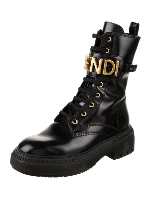 Fendi Leather Combat Boots
