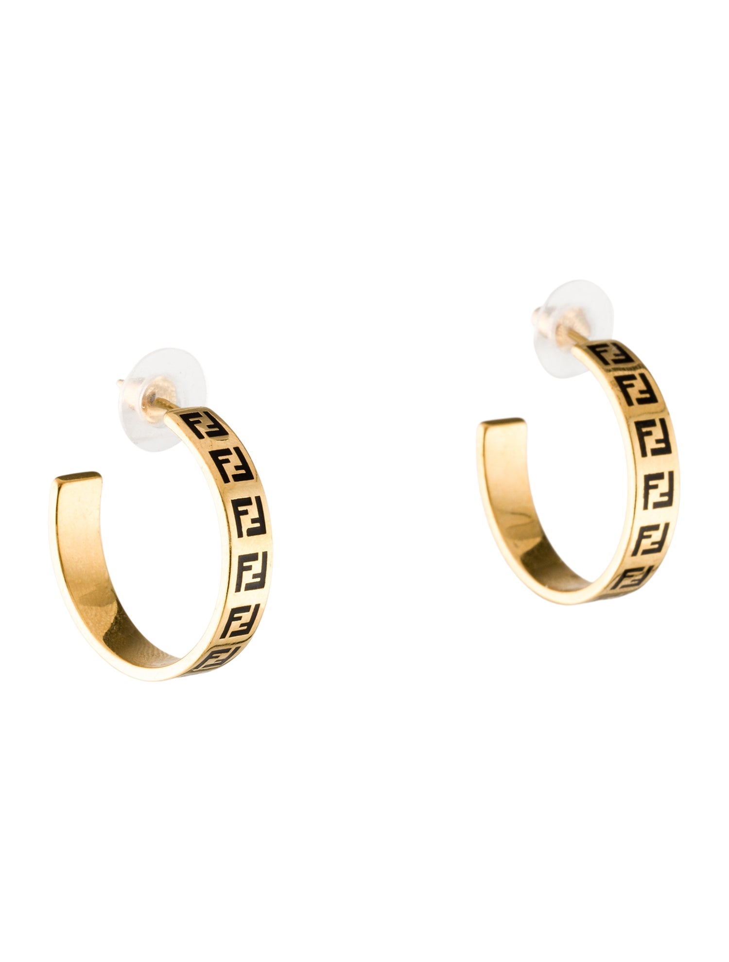Fendi Enamel Forever Hoop Earrings