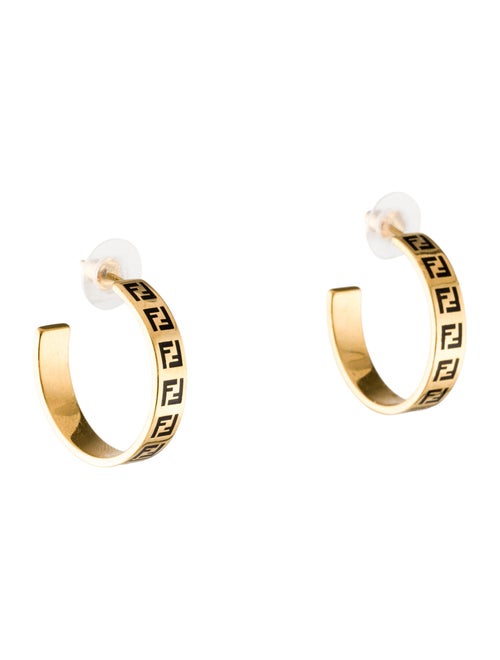 Fendi Enamel Forever Hoop Earrings