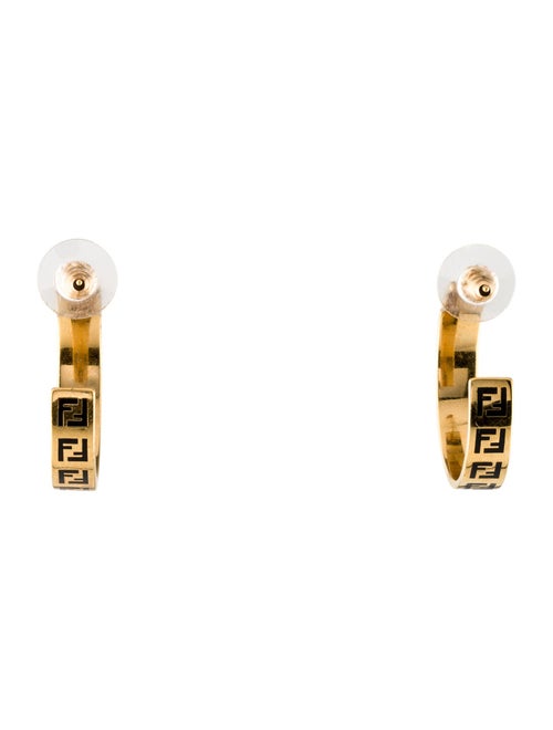 Fendi Enamel Forever Hoop Earrings