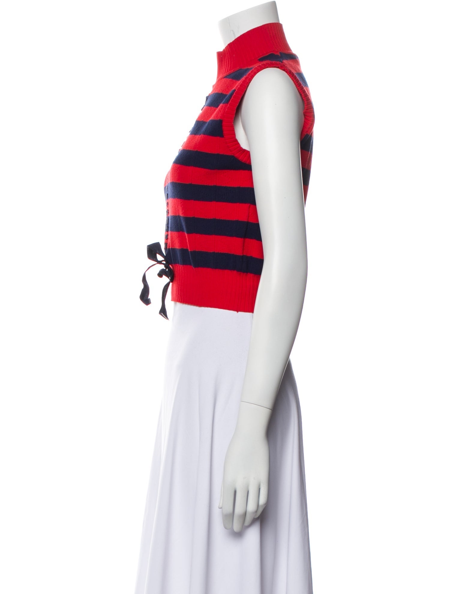 Fendi Striped Mock Neck Crop Top