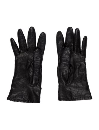 Fendi Leather Gold Tone Gloves