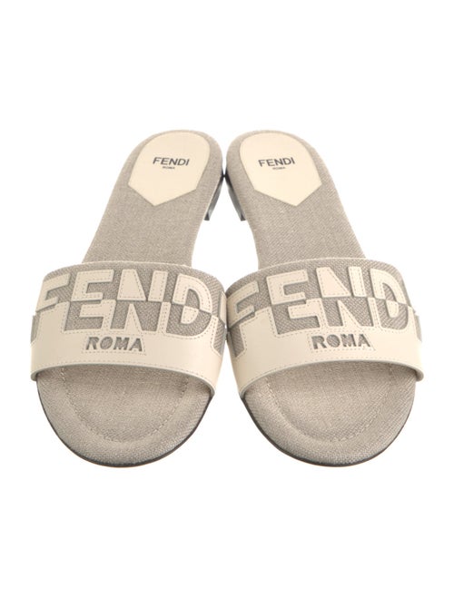 Fendi Canvas Patterned Slides