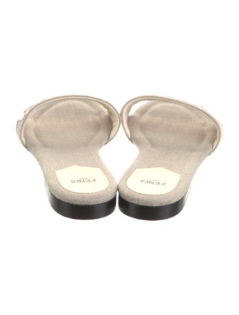 Fendi Canvas Patterned Slides