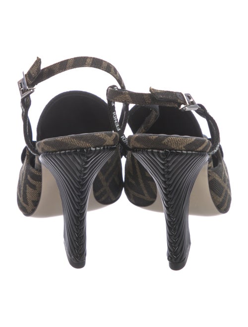 Fendi Zucca FF Logo Canvas Slingback Pumps