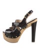 Fendi Patent Leather Studded Accents Slingback Pumps