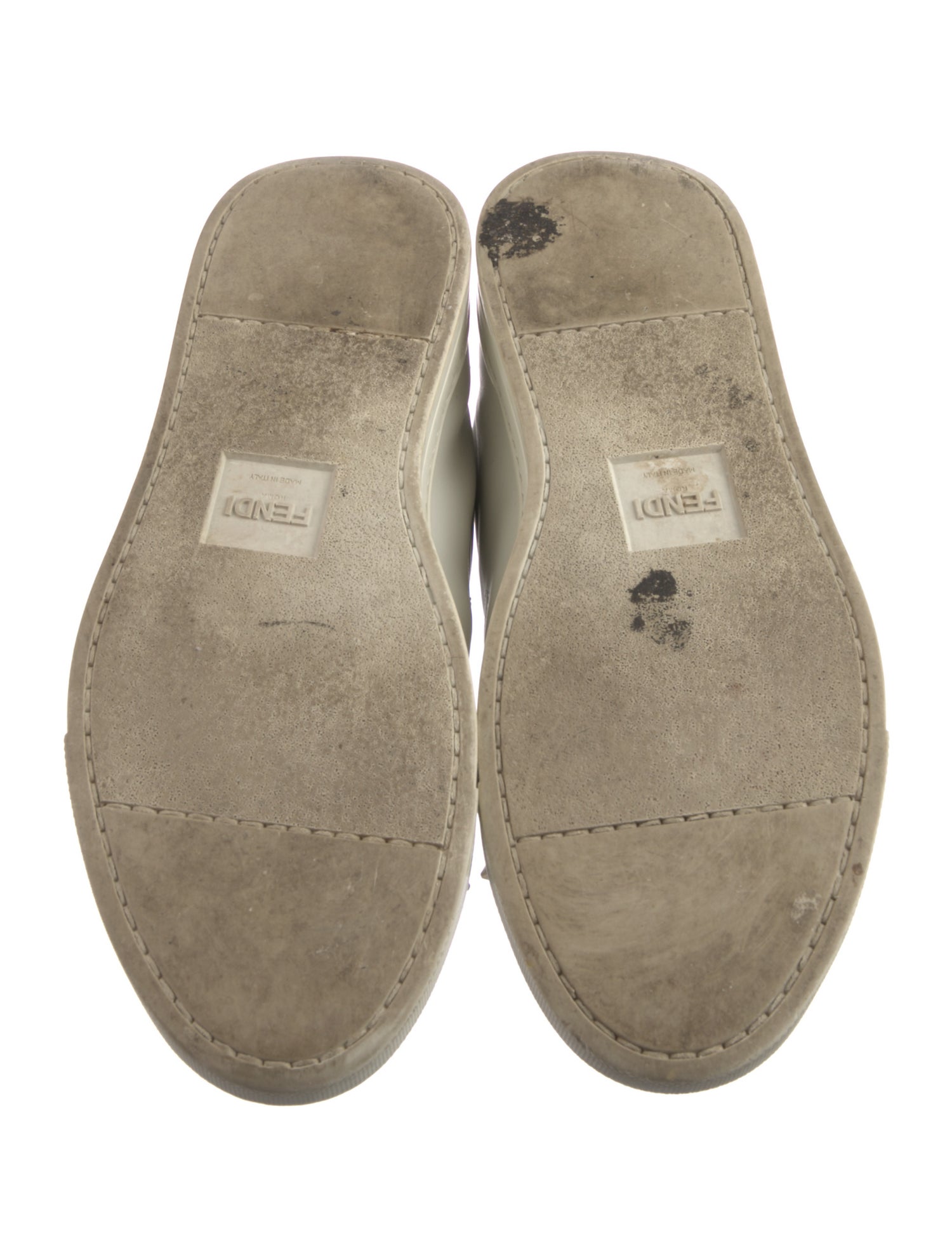 Fendi Monsters Motif Leather Sneakers