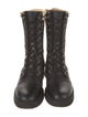 Fendi Zucca FF Logo Leather Combat Boots