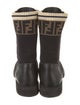 Fendi Zucca FF Logo Leather Combat Boots