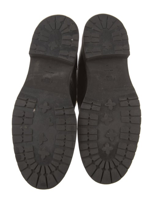 Fendi Zucca FF Logo Leather Combat Boots