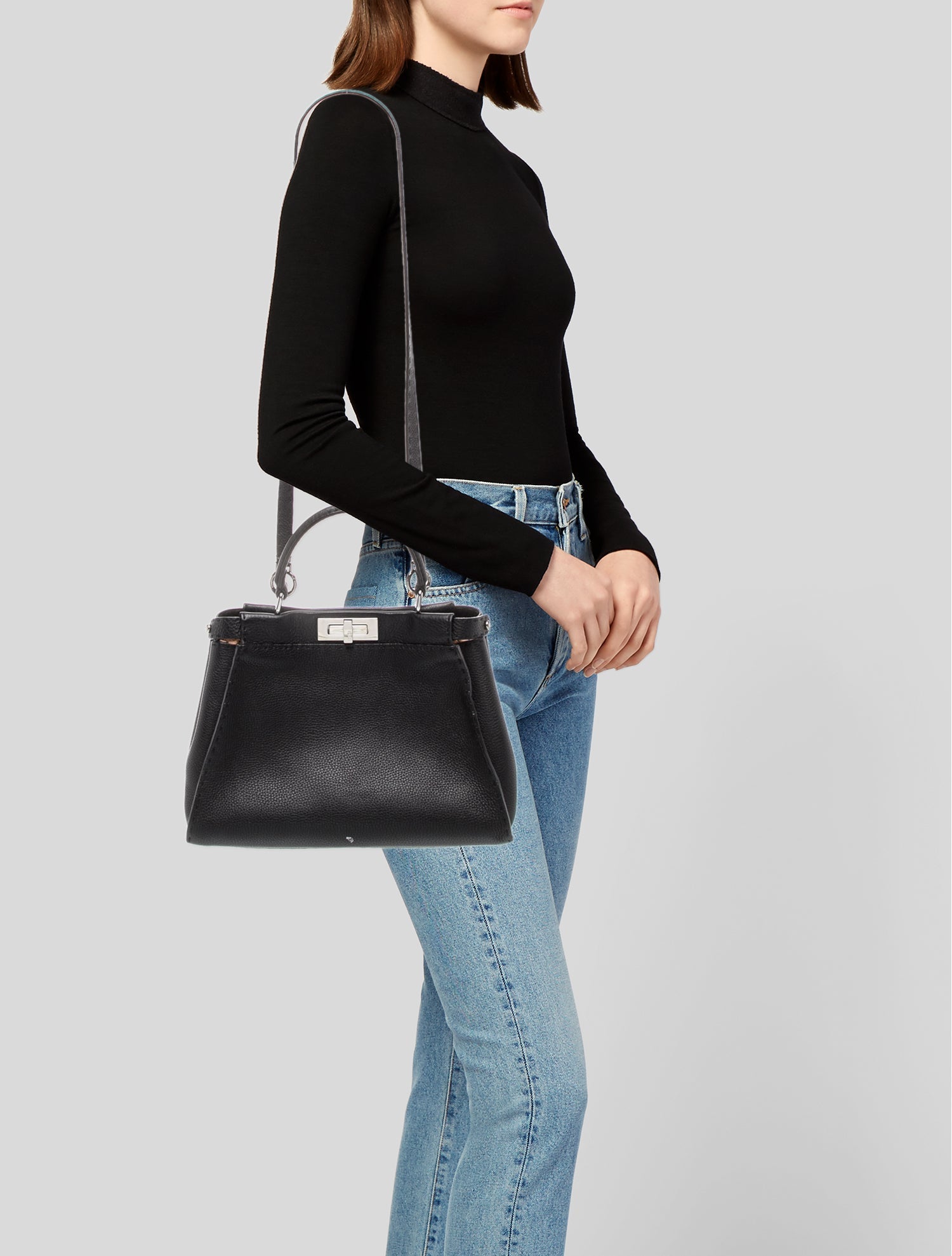 Fendi Leather Peekaboo Medium