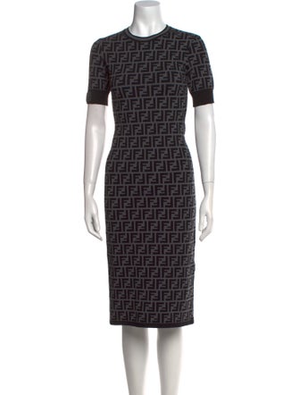 Fendi Printed Midi Length Dress