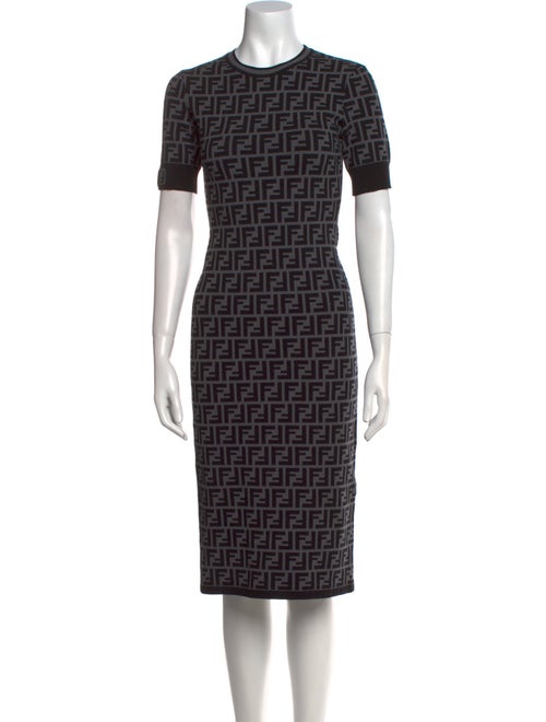 Fendi Printed Midi Length Dress