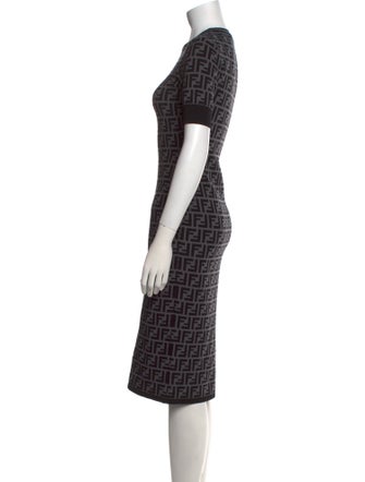 Fendi Printed Midi Length Dress