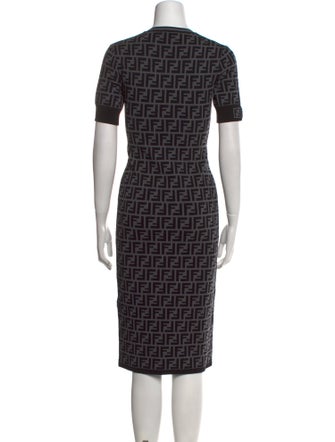 Fendi Printed Midi Length Dress