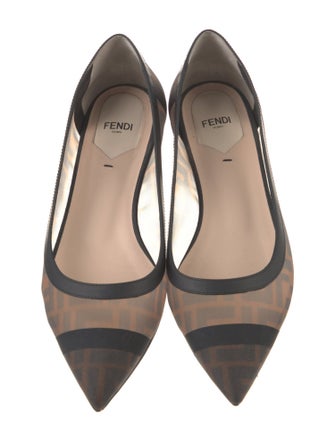Fendi Zucca FF Logo Mesh Ballet Flats