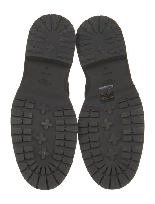 Fendi Zucca FF Logo Leather Combat Boots