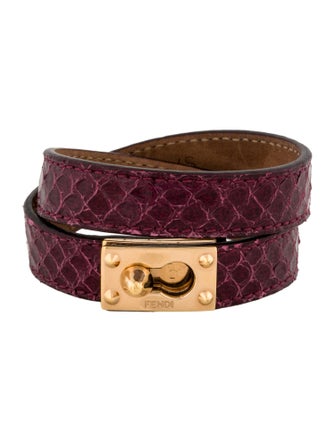 Fendi Leather Double Wrap Bracelet