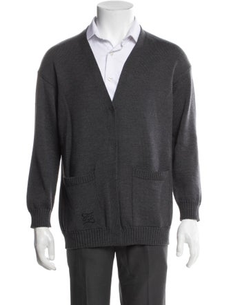Fendi Monsters Motif Wool Cardigan