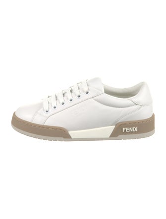 Fendi Leather Colorblock Pattern Sneakers