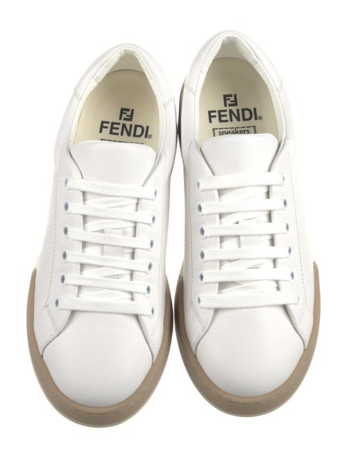 Fendi Leather Colorblock Pattern Sneakers