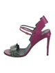 Fendi Leather Colorblock Pattern Sandals