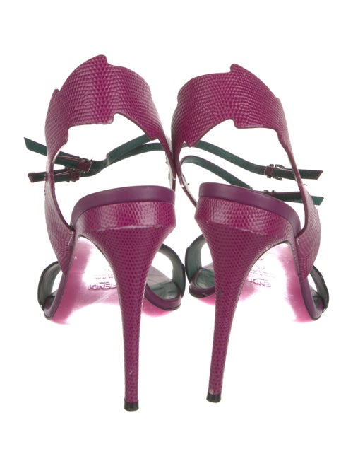 Fendi Leather Colorblock Pattern Sandals