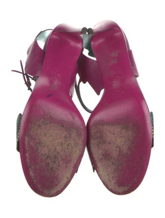 Fendi Leather Colorblock Pattern Sandals