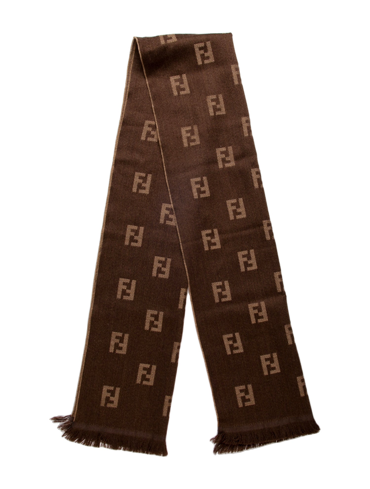 Fendi Wool Zucca FF Logo Scarf