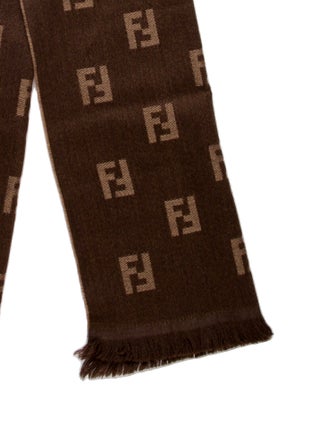 Fendi Wool Zucca FF Logo Scarf