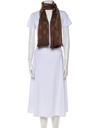 Fendi Wool Zucca FF Logo Scarf