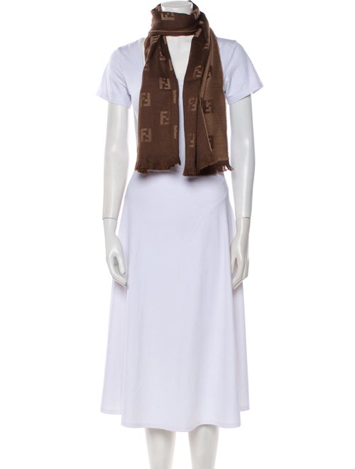 Fendi Wool Zucca FF Logo Scarf