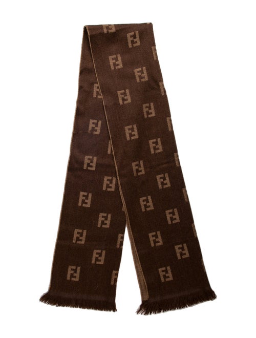 Fendi Wool Zucca FF Logo Scarf