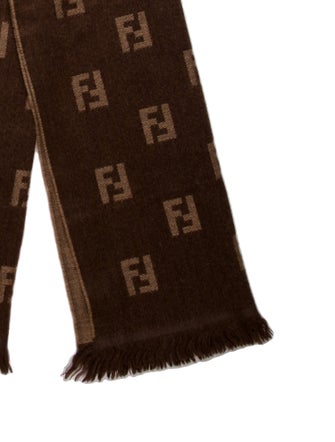 Fendi Wool Zucca FF Logo Scarf
