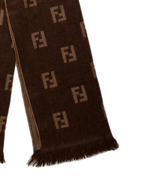 Fendi Wool Zucca FF Logo Scarf