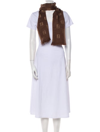 Fendi Wool Zucca FF Logo Scarf