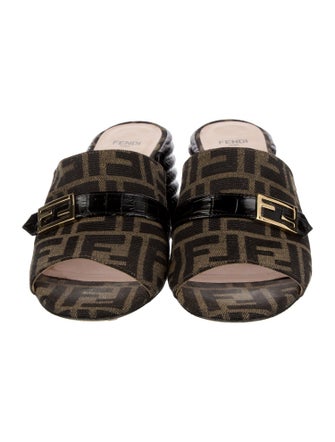 Fendi Zucca FF Logo Canvas Slides