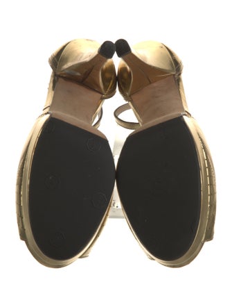 Fendi Patent Leather T-Strap Sandals