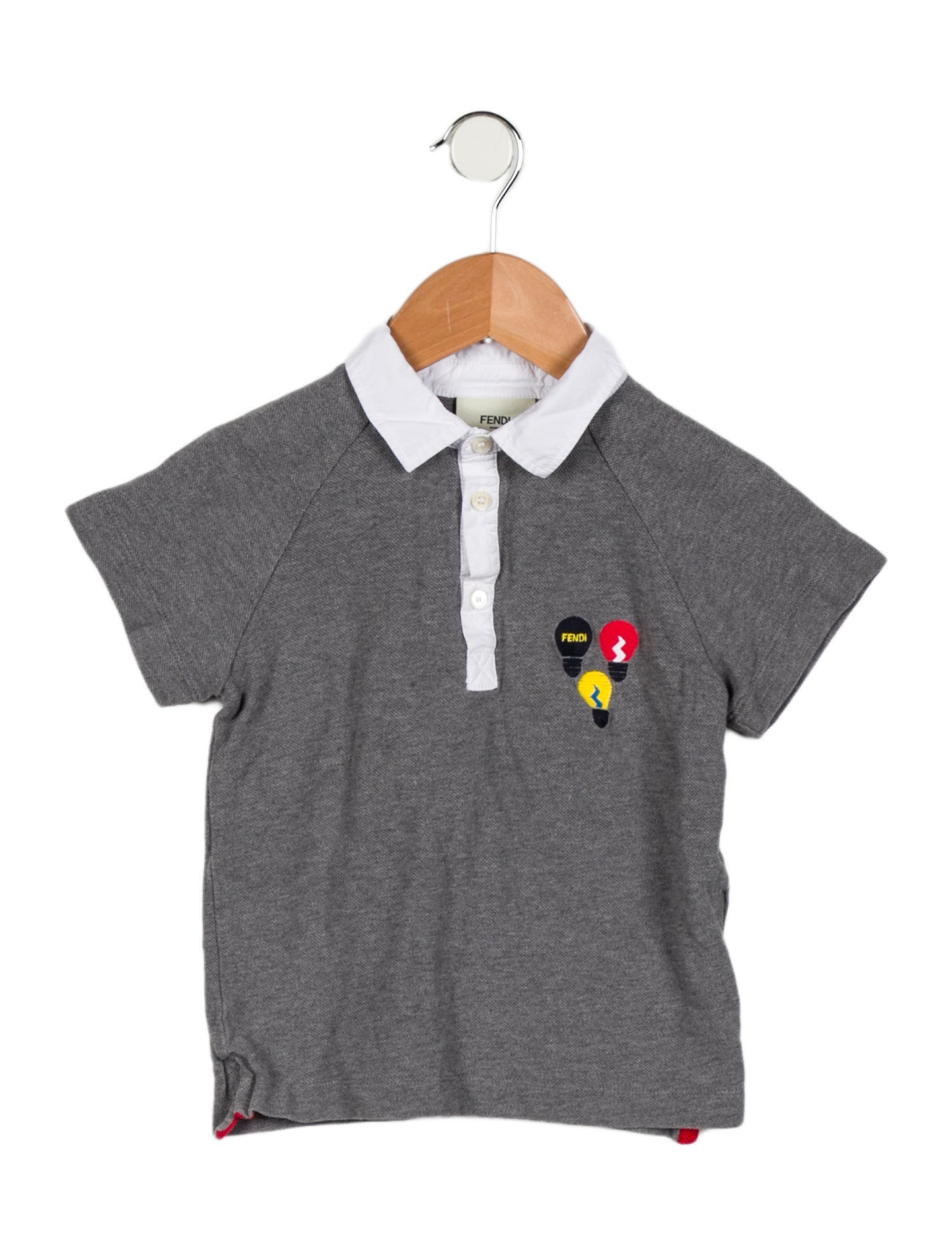 Fendi Boys' Embroidered Short Sleeve Polo Shirt