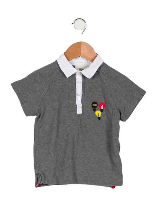 Fendi Boys' Embroidered Short Sleeve Polo Shirt