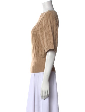 Fendi Camel Hair Bateau Neckline Sweater