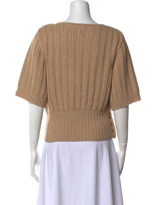 Fendi Camel Hair Bateau Neckline Sweater