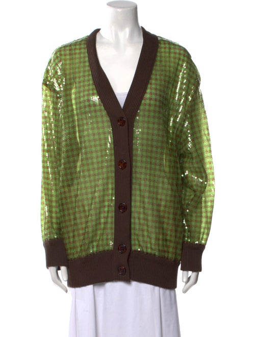 Fendi Sequin Colorblock Pattern Sweater