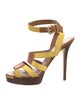 Fendi Leather Colorblock Pattern Sandals