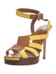 Fendi Leather Colorblock Pattern Sandals