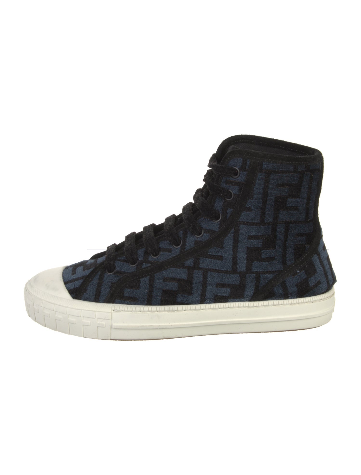Fendi Zucca FF Logo Velvet Sneakers